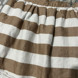 CYNTHIA Rowley Linen Tan And White Skirt